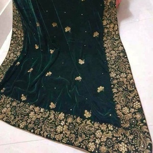 Chal de terciopelo con bordado pesado, bonito chal de invierno, 2023 - Product Image 1