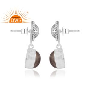 ออกซิไดซ์925สเตอร์ลิงสีเทาคู่ม็อบคริสตัลอัญมณีห้อยต่างหูเครื่องประดับ - Product Image 3