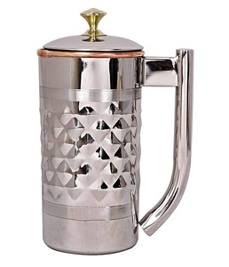 Carafe en acier inoxydable, expédition directe, en métal lourd, idéal pour le thé, le café, l'eau, Design à fleur Laser, stockage de l'eau - Product Image 1