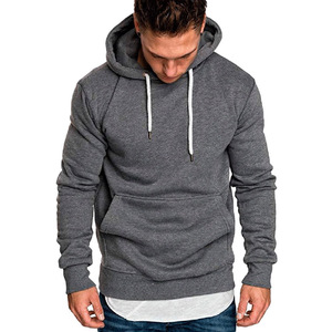 Men's <b>Long</b> Sleeve Street Fashion Hoodies Black Color <b>Sweatshirts</b> with Hooded Collar for Adults - Product Image 4