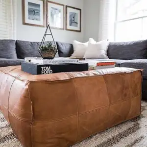 High Quality Amazing square Ottoman <b>Pouffe</b> Moroccan Leather, Ottoman square - Product Image 1