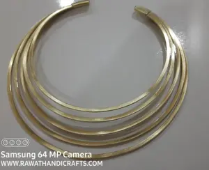 Bijoux Rawat Handicrafts, collier géométrique en laiton, tendance ethnique, plaqué bronze antique, boutique en ligne de bijoux Hasli, fête, mariage - Product Image 1