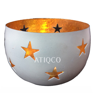 Récipient votif en métal de support de navire de bougie de fer Vintage de vente rapide pour des fêtes et des célébrations culturelles - Product Image 6