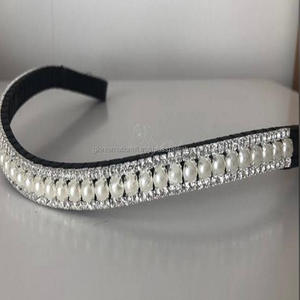 Correa de Cuero 100% auténtico para cejas de caballo, cadena decorativa de cristal con perla de oro rosa, a precio de venta al por mayor - Product Image 2