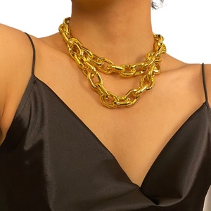 Hip Hop estilo de cadena de oro collar de acrílico - Product Image 2