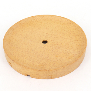 Forme personnalisée couleur naturelle, Technique polie en caoutchouc de hêtre, Base de lampe en bois pour la décoration de la maison - Product Image 3