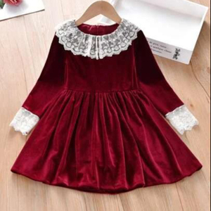 . NEW--LATEST--DESIGNER--BEAUTIFUL de terciopelo de vestido con encaje y su personalizar en cualquier tamaño y color @ 2021 - Product Image 1