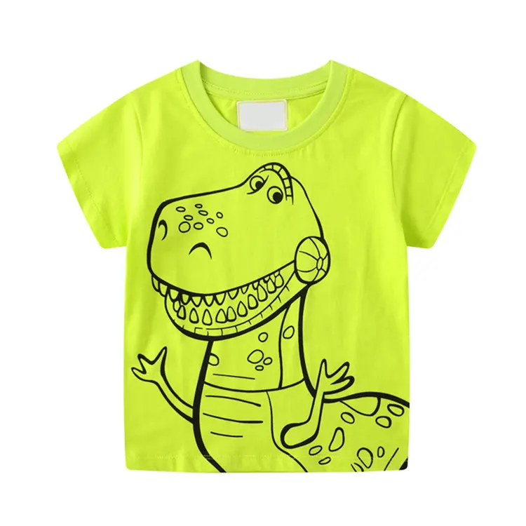Magliette per ragazzi a righe in cotone di alta qualità stampa drago maglietta per bambini vestiti estivi per bambini allenamento per neonato carino
