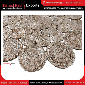 Alfombra de yute tejida Bohemia, rectangular, trenzada, natural, ecológica, antideslizante, con patrón floral, uso doméstico y comercial, precio al por mayor - Product Image 6