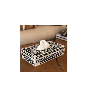 Caja de pañuelos con incrustaciones de hueso de diseño simple para la cena en casa, vajilla, caja de pañuelos con incrustaciones de hueso, artesanía Natural - Product Image 5