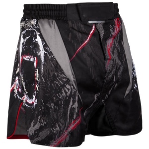 Short MMA de sport personnalisé pour hommes, coupe croisée, noir - Product Image 1