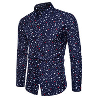 Chemise habillée boutonnée pour homme, coupe classique, manches longues, popeline 100 % coton, écologique, infroissable, imprimé 3D, plage, randonnée