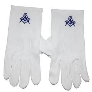 Guantes masónicos blancos masónicos con logotipo bordado en línea Pakistán, 2019,2025 - Product Image 2