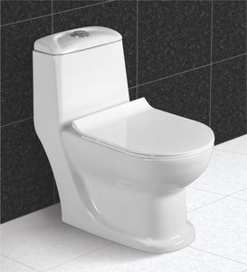 Màu xanh bóng kết thúc bằng đá cẩm thạch tự nhiên nhìn gốm sứ vệ sinh 1014 một mảnh WC nhà vệ sinh cho ngôi nhà sang trọng. - Product Image 3