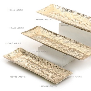 Juego de 3 bandejas para servir alimentos de diferentes tamaños, forma rectangular, color plateado, bandejas para servir aperitivos y dulces, más vendidas - Product Image 6