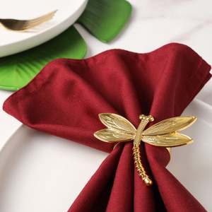 Anillo de servilletas dorado de lujo con libélula dorada, soporte de pañuelos para el hogar, Hotel, oficina, restaurante, resaltar cualquier mesa - Product Image 1