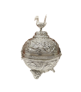 Nouveauté Bol en argent plaqué vintage fait à la main avec motif de paon Dibbi (boîte) pour la décoration de la maison et les cadeaux de mariage - Product Image 3