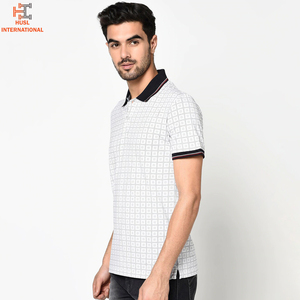 เสื้อกอล์ฟผู้ชายเสื้อคอโปโลเข้ารูปแห้งเร็วเข้ารูปปักลายสีพื้น - Product Image 2