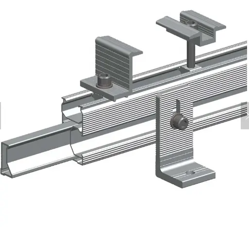 Panel solar de perfil pv riel de montaje de aluminio