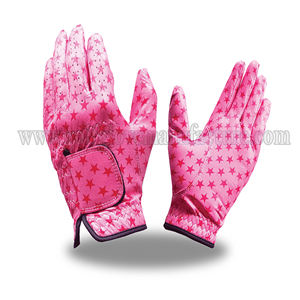 Étoiles roses imprimant le gant de golf en cuir de peau de mouton de Cabretta complet à la mode et élégant - Product Image 1