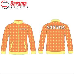 Veste en polyester mélange de polyester micro polaire col montant fermeture éclair complète veste à manches longues pour hommes avec logo, - Product Image 2