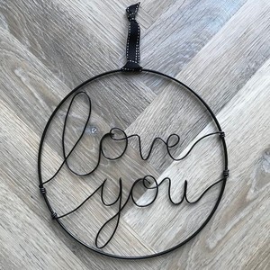 Iron Metal Love You <b>Wall</b> Decor | Designer <b>Wall</b> Hanging Art | Modern Home Living Room Bedroom Decoration | Handmade Decorative - Product Image 1