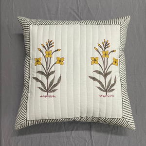 Export Quality Indian Hand Block Print Cotton Quilted Decorative 16x16 Inches Sofa <b>Cushion</b> <b>Covers</b> - Product Image 2