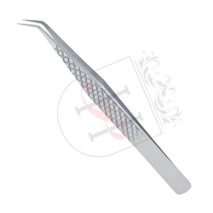 Pince à épiler, aiguilles fines courbées en acier inoxydable, 12mm, 45 degrés, couleur Sati, Design Elite en diamant, possibilité de personnaliser - Product Image 2