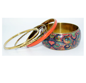 2024 October Brass International Jewelry Shows Colorful Thick Brass Bangle Set for Women Kenya gold textured bangle Jewelry - Product Image 3