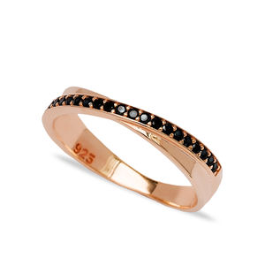 อินเทรนด์สีดำเพทายหินออกแบบที่ทำด้วยมือขายส่งวงแหวน925เครื่องประดับเงินสเตอร์ลิง - Product Image 2