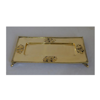 Plat de service décoratif en laiton Bordure côtelée en zigzag Qualité supérieure Luxe Look royal Plat de service classique Plat unique fait à la main