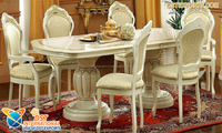 Ensemble de meubles de salle à manger de luxe moderne Royal Kingdom 9 pièces, table et chaises en teck pour 8 personnes avec taille personnalisée