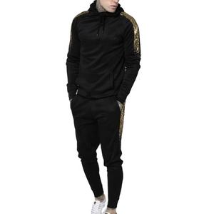 Chándal deportivo de dos piezas, ropa deportiva de entrenamiento, color negro, barato, venta al por mayor - Product Image 3