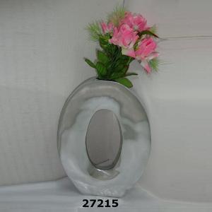 Vase à fleurs ovale rond en aluminium pour la décoration de la maison Vase à fleurs décoratif en aluminium pour jardin de mariage - Product Image 1