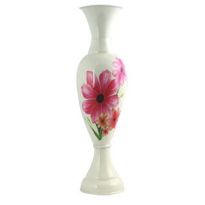 Vase moderne de luxe à motif de fleurs blanches nouveauté porte-fleurs en métal support pour plantes pour les occasions de mariage vase renversé - Product Image 1