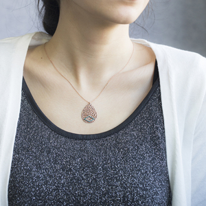 Lozenge-colgante de Plata de Ley 925 con forma de pera, joyería turca - Product Image 2