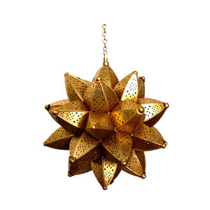 โคมไฟเหล็กสำหรับตกแต่งบ้านในร่มและกลางแจ้งโคมไฟโลหะศิลปะอินเดีย - Product Image 1