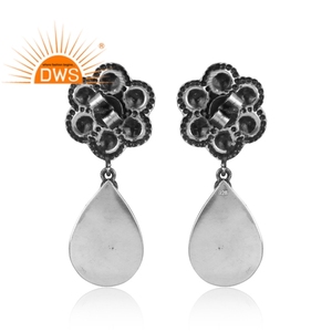 Pendientes colgantes de plata de ley oxidada para mujer, diseño esmaltado a mano, fabricante de joyería de plata 925 - Product Image 3
