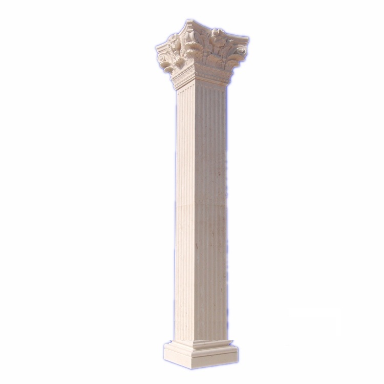 MCS243 White Limestone Columns Decoration Pillar
