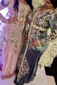 Robe caftan de demoiselles d'honneur de luxe avec longueur de plancher et travail Zardozi lourd pour les mariages et les fêtes - Product Image 2