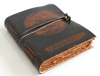 Journal en cuir véritable relié rigide de style antique avec design embossé Game of Thrones, aspect vintage, 15x20cm, noir antique, cadeau