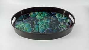 Wood Serving Tray with <b>Sticker</b> Meena Modern Style Wood Tray for Restaurant - Product Image 2