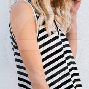 Débardeur à rayures noires pour femmes Vêtements décontractés à séchage rapide pour l'été Motif solide de grande taille - Product Image 6