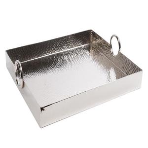 Plateau de service de restauration rapide Plateau de service de concepteur fait à la main pour la restauration à domicile Plateau de serveur en métal utilisé avec brillant poli - Product Image 1