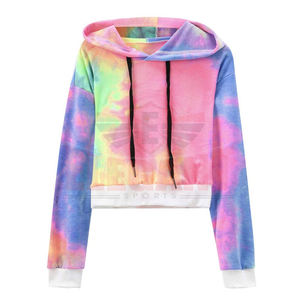 เสื้อฮู้ดลำลองสำหรับผู้หญิง แขนสั้น สำหรับฤดูหนาว คุณภาพสูง ดีไซน์ทันสมัย ปักลายอย่างประณีต คอฮู้ด  รับสั่งทำสีและโลโก้ - Product Image 2