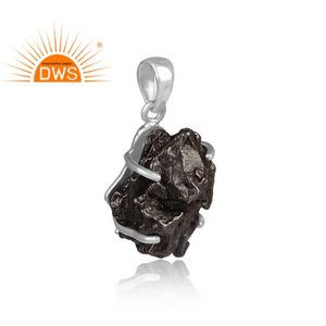 Colgante de plata esterlina fina hecho a mano, colgante de piedras preciosas de meteorito, proveedor de joyería, Colección delicada - Product Image 1