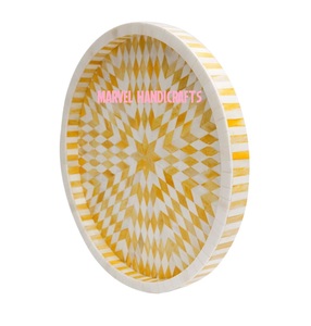 Plateau de service pour décor de mariage aïd, artisanal en résine, mère de la perle, vaisselle de cuisine, cadeau du RAMADAN, 6 pièces - Product Image 1