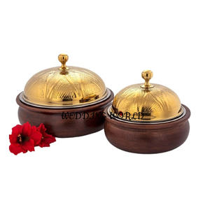 Ensemble de deux casseroles de luxe en métal faites à la main Design chauffe-plats Style minimaliste qualité supérieure nouvelle plaque chauffante en métal - Product Image 1