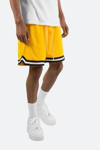 Pantalones cortos para correr para hombre de baloncesto de verano personalizados amarillo patrón sólido malla moda estilo casual al por mayor - Product Image 6