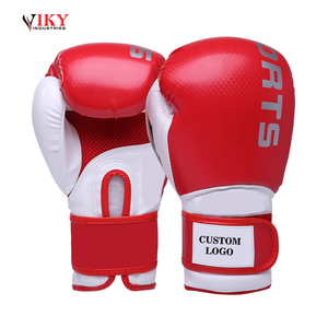 Guantes de boxeo logotipo personalizado Fitness profesional punzonado entrenamiento PU cuero guantes de boxeo - Product Image 3